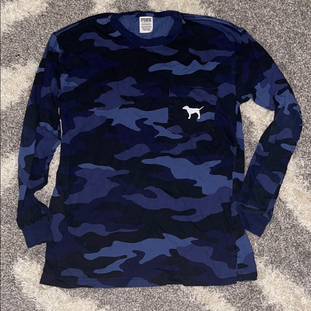 Blue camo PINK shirt